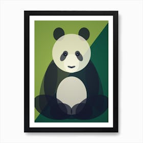 Mid Century Geometric Panda Art Print