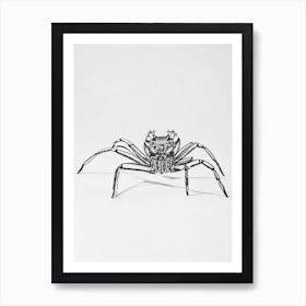 King Crab Black & White Drawing Art Print