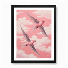Vintage Japanese Inspired Bird Print Swallow 1 Art Print