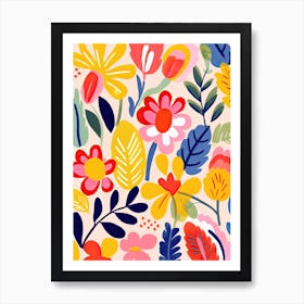 Whimsical Petal Ballet; Matisse Style Art Print