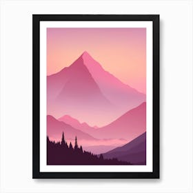 Misty Mountains Vertical Background In Pink Tone 31 Art Print