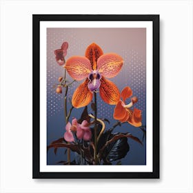 Surreal Florals Monkey Orchid 1 Flower Painting Art Print