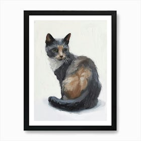 Japanese Bobtail Cat Painting 1 Art Print