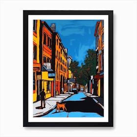 Painting Of A Sydney With A Cat In The Style Of Of Pop Art 3 Art Print