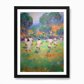 Football Soccer In The Style Of Monet 4 Art Print