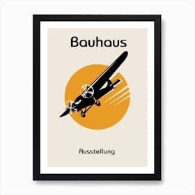 Bauhaus Airplane Orange Art Print