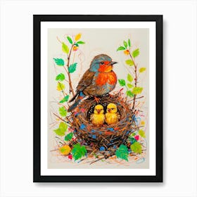 Bird In Nest 1 Art Print