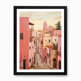 Rabat Morocco 3 Vintage Pink Travel Illustration Art Print