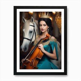 Beautiful Woman With A Cello Art Print