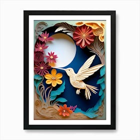 "Paper" Hummingbirds - Reimagined 4 Art Print