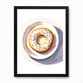 Bagel Tablescape Summer Marker Art 1 Art Print