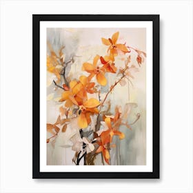 Fall Flower Painting Monkey Orchid 2 Art Print