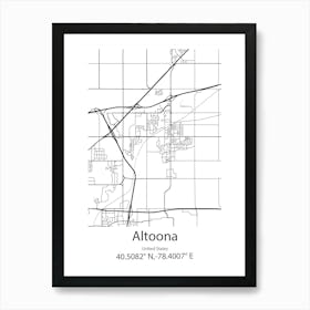 Altoona,United States Minimalist Map Art Print