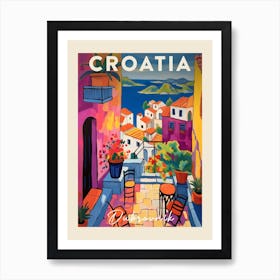 Dubrovnik Croatia 5 Fauvist Painting  Travel Poster Art Print