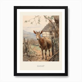 Beatrix Potter Inspired  Animal Watercolour Goat 2 Art Print
