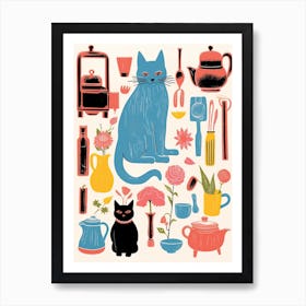 Cats And Kitchen Lovers 2 Art Print