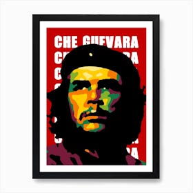 Che Guevara in Colorful Pop Art Illustration Art Print