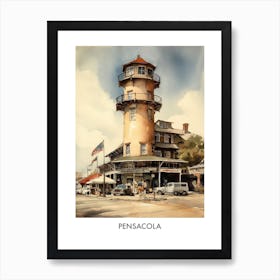 Pensacola Watercolor 4travel Poster Art Print