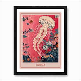 Floral Animal Painting Jellyfish 2 Poster Art Print
