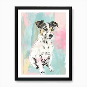 Pastel Parson Russell Terrier Dog Pastel Line Illustration  1 Art Print