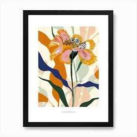 Colourful Flower Illustration Poster Calendula 4 Art Print