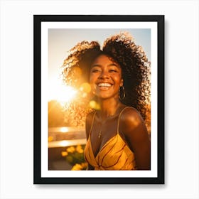 Smiling African American Woman Art Print