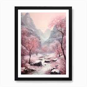 Dreamy Winter Painting Zion National Park United States 2 Art Print