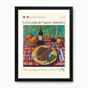 La Locanda Del Sapore Autentico Trattoria Italian Poster Food Kitchen Art Print