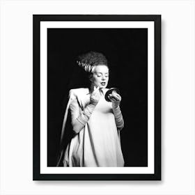 Bride of Frankenstein, Vintage Black and White Old Photo Art Print