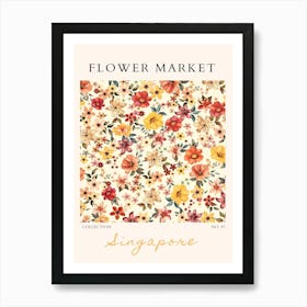 Flower Market Singapore Art Print