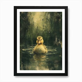 Cute Brushstrokes Ducklings 3 Art Print