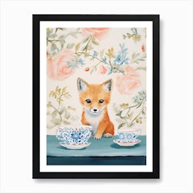 Animals Having Tea   Fox 3 Art Print