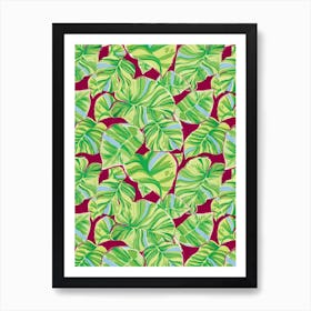 Green Monstera Print Art Print