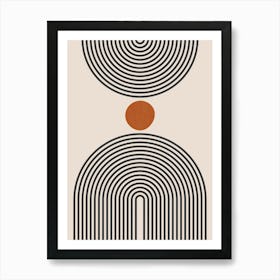 Boho art with lines 8 Art Print