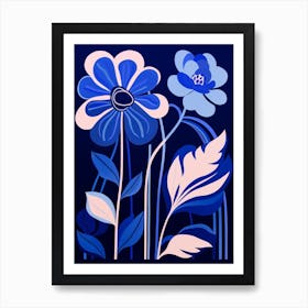 Blue Flower Illustration Monkey Orchid 3 Art Print