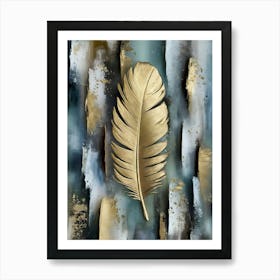 Gold Feather Canvas Print Art Print