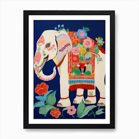 Maximalist Animal Painting Elephant 3 Art Print