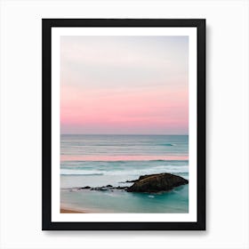Barafundle Bay Beach, Pembrokeshire, Wales Pink Photography 2 Art Print