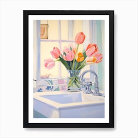 A Vase With Tulip, Flower Bouquet 4 Art Print