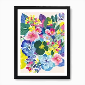 Magnolia Modern Colourful Flower Art Print