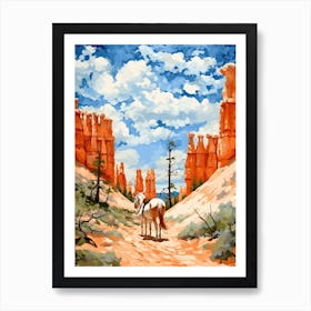 Horses Painting In Bryce Canyon Utah, Usa 2 Art Print