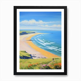 A Painting Of Rhossili Bay, Swansea Wales 2 Art Print