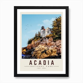 Acadia Minimalist Travel Poster Art Print