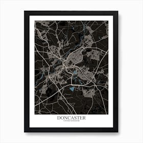 Doncaster Black Blue Art Print