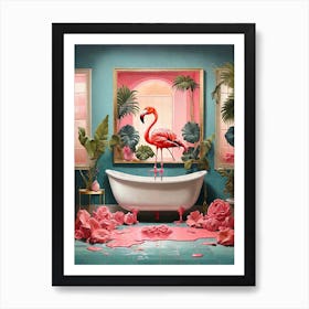 Pink Flamingo Canvas Print Art Print