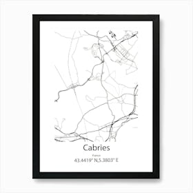 Cabries,France Minimalist Map Art Print