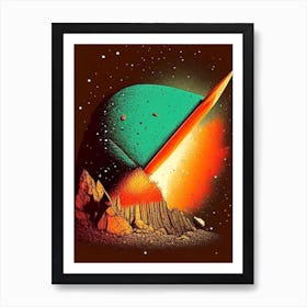 Asteroid 2 Vintage Sketch Space Art Print