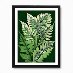 Soft Shield Fern 4 Vintage Botanical Poster Art Print