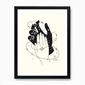 Tarot Card Monoline Hand Drawing Aesthetic Illustration Art Print