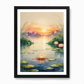 Water Lily Painting Art Print